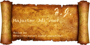 Hajszter József névjegykártya